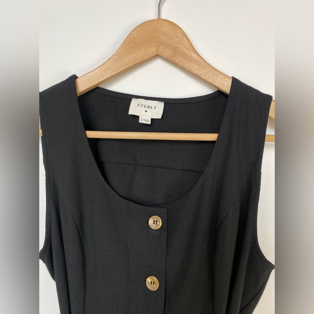 Everly Black Button-Down Dress - Picture 3 of 8